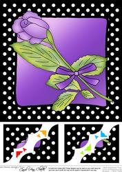 8 x 8 Single Rose Scalloped Corner Topper