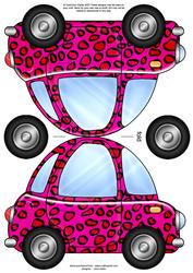 Funky Leopardskin Car Shaped Card