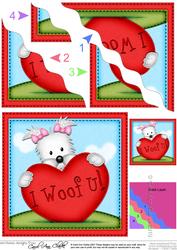 Jess Westie Dog's Heart Wavy Corner Side Stacker