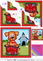 Rusty the Dog's Present Wavy Corner Side Stacker Topper