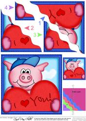 Ziggy Piggy's Heart Wavy Corner Side Stacker Topper