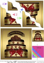 Chocolate Birthday Cake Wavy Corner Side Stacker