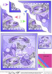 Birthday Perfume N Lace Wavy Corner Side Stacker