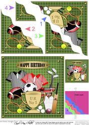 Birthday Sports Wavy Corner Side Stacker