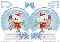 Xmas Teddy Snow Globe