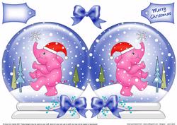 Xmas Elephant Snow Globe