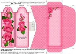 Pretty Roses Bookmark Card N Envelope