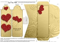 Romantic Hearts Bookmark Card N Envelope
