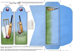 Cricket Sport Bookmark Card N Envelope