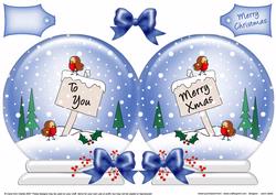 Xmas Robins Snow Globe