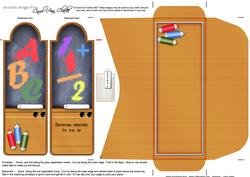 School Blackboard Bookmark Card N Envelope