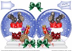 Xmas Santa's Stuck! Snow Globe