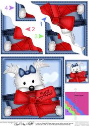Jock the Westie's Present Wavy Corner Side Stacker Topper
