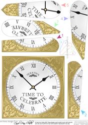 Time to Celebrate Clock Fan Pyramage Topper