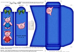 Ziggy N Syd Piggies Bookmark Card N Envelope