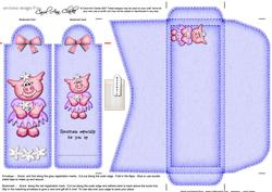 Zoe Piggy's Flower Bookmark Card N Envelope