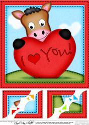 8 x 8 Gi Gi the Horse's Heart Love Scalloped Corner Topper