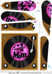 Number 1 Mom Record Fan Pyramage Topper