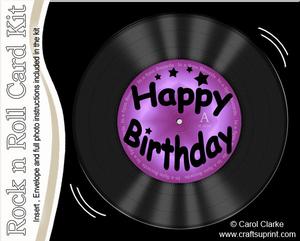 Birthday Record Rock N Roll Kit, Envelope and Insert