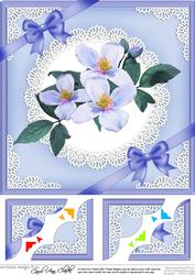 8 x 8 Clematis and Lace Scalloped Corner Topper