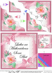 Scottish Gaelic Mothers Day Rose and Lace Wavy Corner