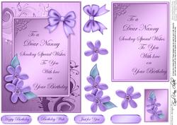 5 x 7 Metallic Birthday Nanny with 3D Decoupage