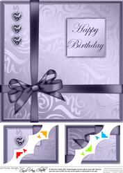 8 x 8 Elegant Flourish Birthday Scalloped Corner Topper