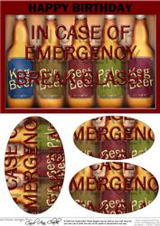 A5 Beer Emergency Fun Novelty Oval Pyramage Topper