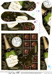 Retirement Champers N Chocs Fan Pyramage Topper