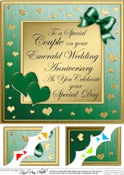 Emerald Wedding Anniversary 8 x 8 Scalloped Corner Topper