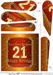 21st Birthday Brother Beer Label Fan Pyramage Topper
