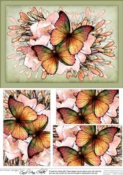 A5 Butterflies N Flowers Pyramage Topper