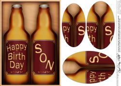 A5 Son Birthday Beer Gift Set Oval Pyramage Topper