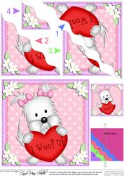 Jess the Westie's Heart Wavy Corner Side Stacker Topper