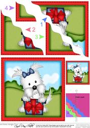 Jock the Westie's Present Wavy Corner Side Stacker Topper