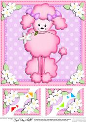 8 x 8 Bon Bon the Poodle Scalloped Corner Topper