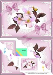A5 Clematis Spray and Lace Scallop Corner Side Stacker