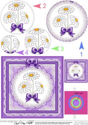 Denim and Daisies Quick Card with Circle Pyramage