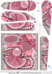 Perfume Lace N Pearls Fan Pyramage Topper