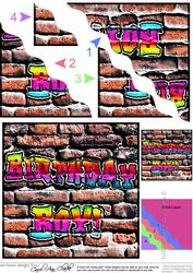 Graffiti Birthday Boy Wavy Corner Side Stacker