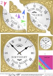 Birthday Clock Scallop Corner Side Stacker Topper