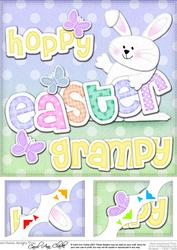 8x8 Hoppy Easter Grampy Easter Bunny Boy Felties Topper