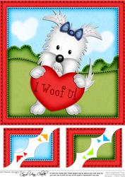 8 x 8 Jock the Westie's Heart Scalloped Corner Topper