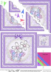 Fluttery Butterfly & Daisies - Scallop Corner side stacker Topper