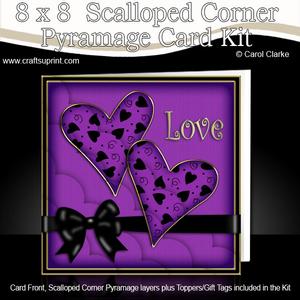 8 x 8 Love Hearts Kit with Scalloped Corners