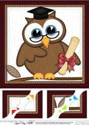 8 x 8 Wise Owl Scalloped Corner Topper