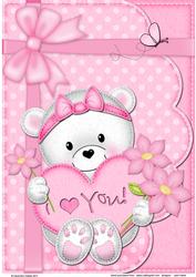 Teddy Tess's Heart A4 Card Topper