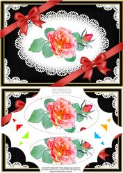 A5 Rose and Lace Scallop Corners and Pyramage