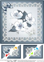 8 x 8 Apple Blossom Scalloped Corner Topper
