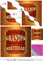 Beer Label Grandpa Birthday Wavy Corner Side Stacker Topper